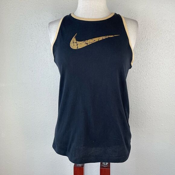 Nike Black and Gold Metallic Tank Top Size S EUC - Picture 1 of 6